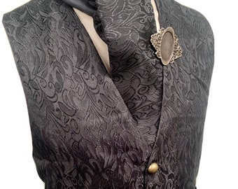 Steampunk gothic waist coat / cravat/ pin ensemble 40 chest