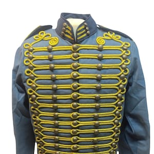 Military SDL original Steampunk Hussar military  fitted jacket.with braid .