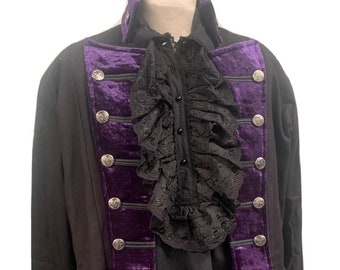 Chaqueta de hombre estilo steampunk gótico vintage Raven, chaqueta y camisa estilo pirata steampunk.
