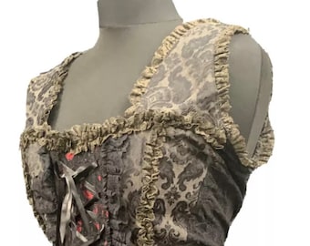 Korsett Vintage Raven Steampunk Gotisk Viktoriansk Korsett Topp Storlek L