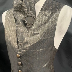 Zestaw kamizelki Steampunk Brocade Brown / Brass Cravat / spinka do krawata ML40/42