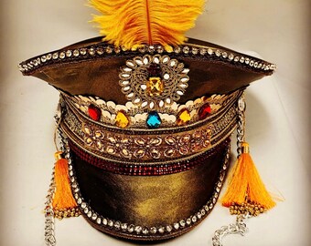 Sequin Embellished Cap for Carnival, Coachella, and Burning Man Amazon.com: VIESSLG Mardi Gras Sequin Captain Hat Festival  main image 2