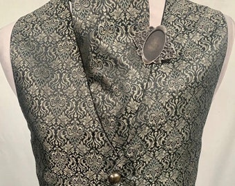 Conjunto de chaleco/corbata/prendedor real