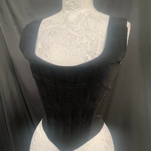 Corset noir pour femmes corset gothique vintage Corset steampunk Vêtements - Velours noir conçu par Raven vêtements gothiques