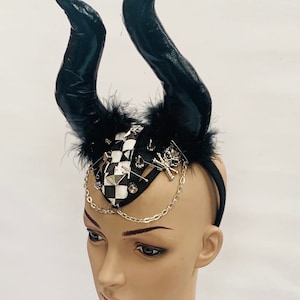 Devil horn fantasy head dress gothic /cosplay /burning man / festival