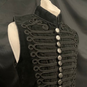 Military Waistcoat Black Gothic Raven SDL Clothing Steampunk Military style Waistcoat size M chest 40”