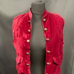 Steampunk Burgundy gothic velvet steampunk waistcoat sm