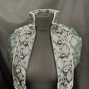 Steampunk black / gold  medeival period brocade bolero SM/ ML