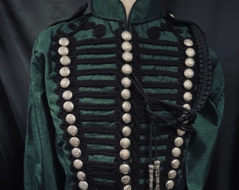Militär Steampunk Jacke Militär Armee Stil rustikale Flasche grün