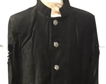 Jacket Men’s gothic jacket  Vintage Gothic jacket  Black Raven Clothing Vicar wiccan Velvet Coat Cosplay Gothic long Jacket for men
