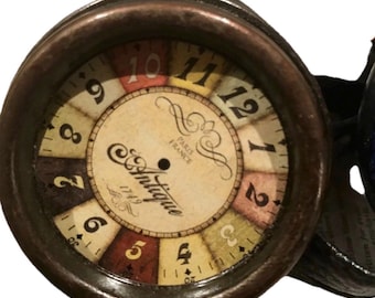 Handcrafted Steampunk Goggles with insert Clock Design