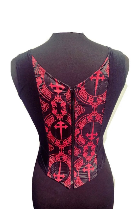 Raven Gothic SDL Vintage Deadstock Raven Gothic Clothing Red Corset Top  Size Uk 10/12 Sm -  Canada