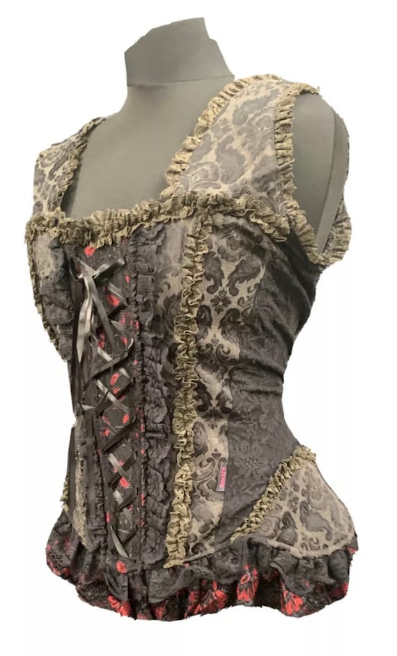 Corset Vintage Raven Steampunk Gothic Victorian Co