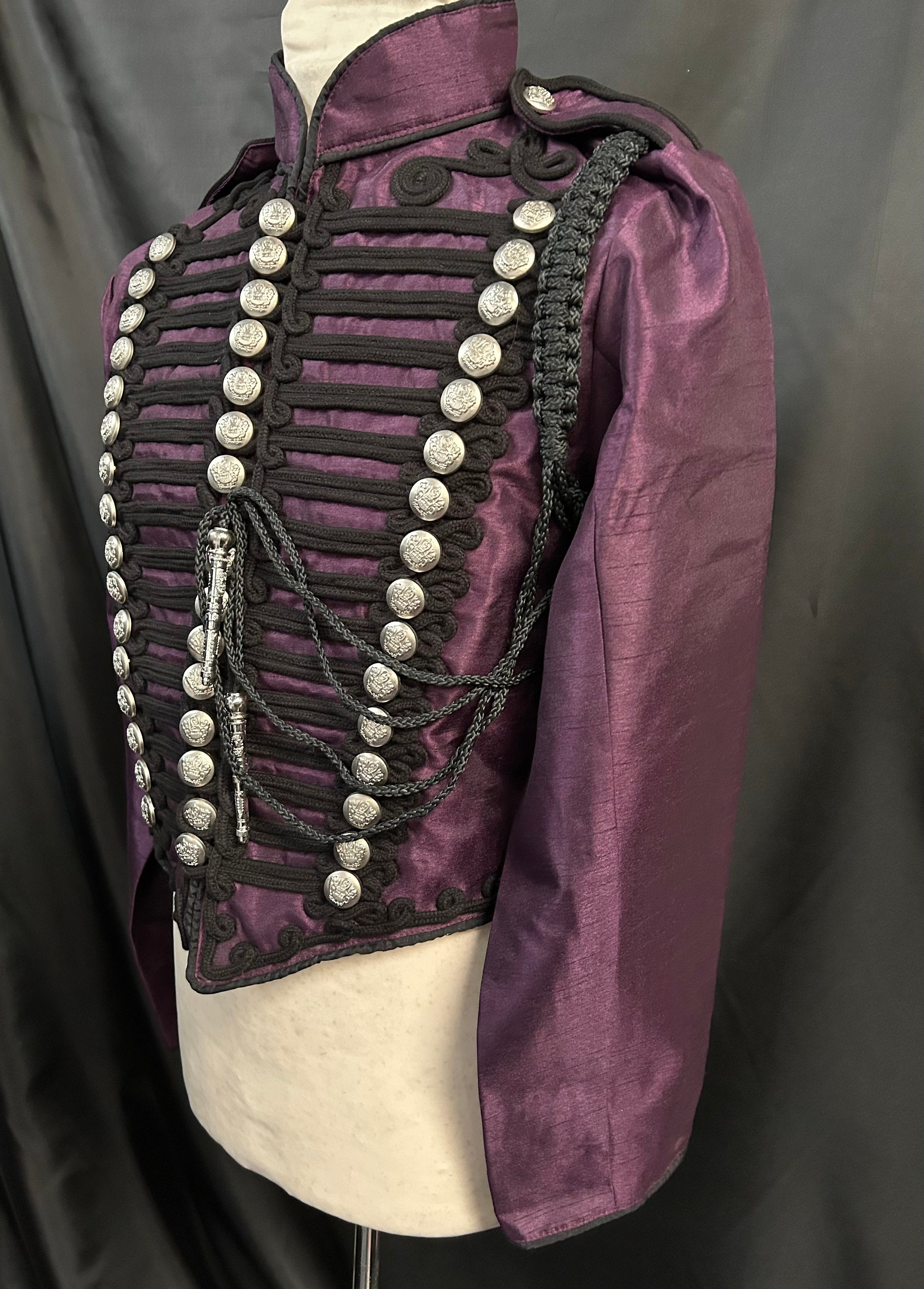 Military Steampunk Jacket Military Army Style Rustic True Purple Etsy