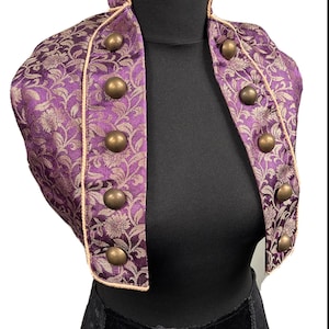 Steampunk purple medeival period brocade bolero SM/ ML