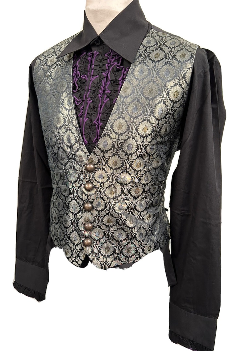Steampunk Jacket Pirate shirt, Vintage Raven Clothing Gothic Victorian Vintage Period Edwardian ensemble image 4
