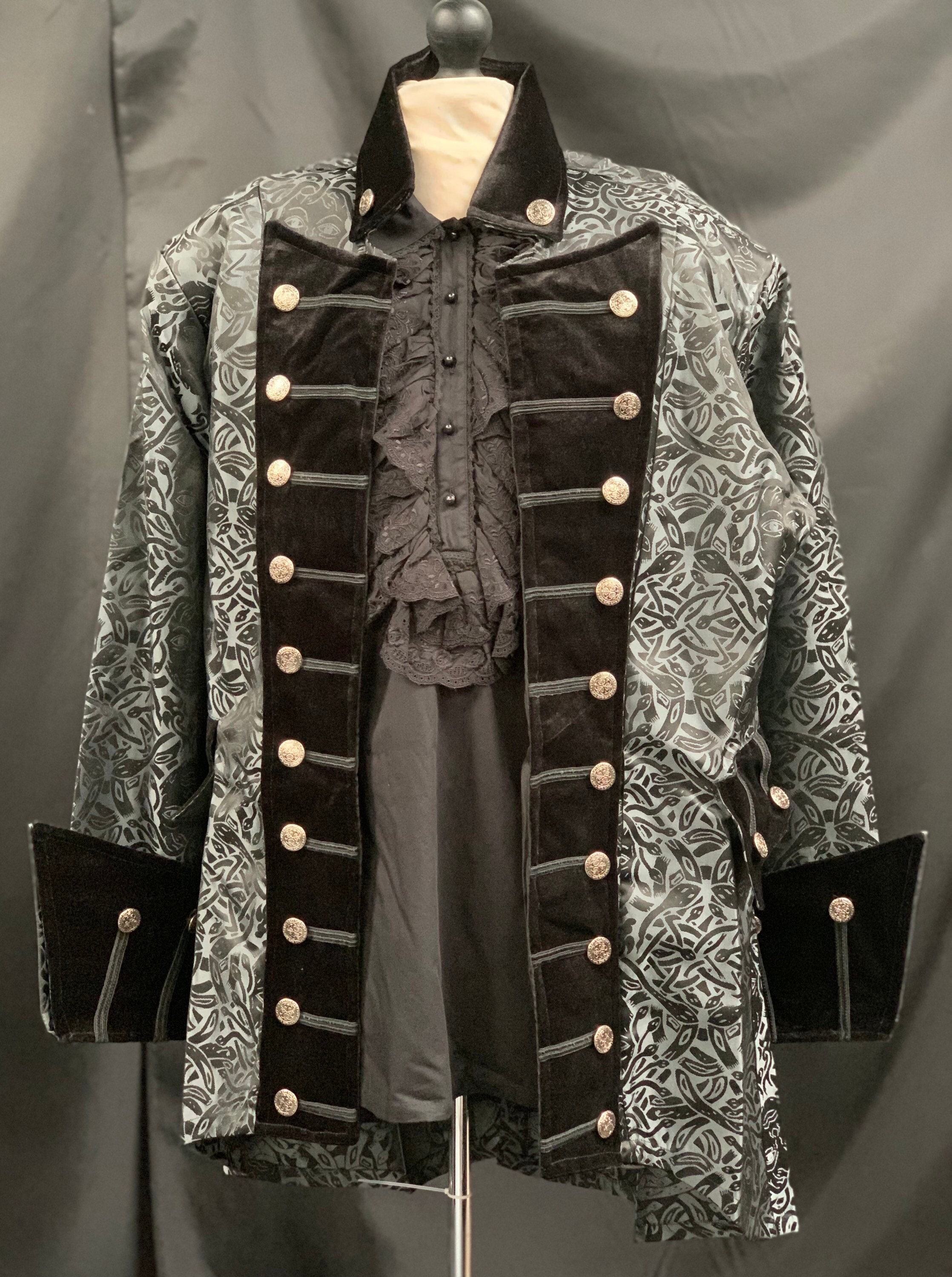 Jacket for Men Vintage Raven Victorian Gothic Steampunk Gun Metal