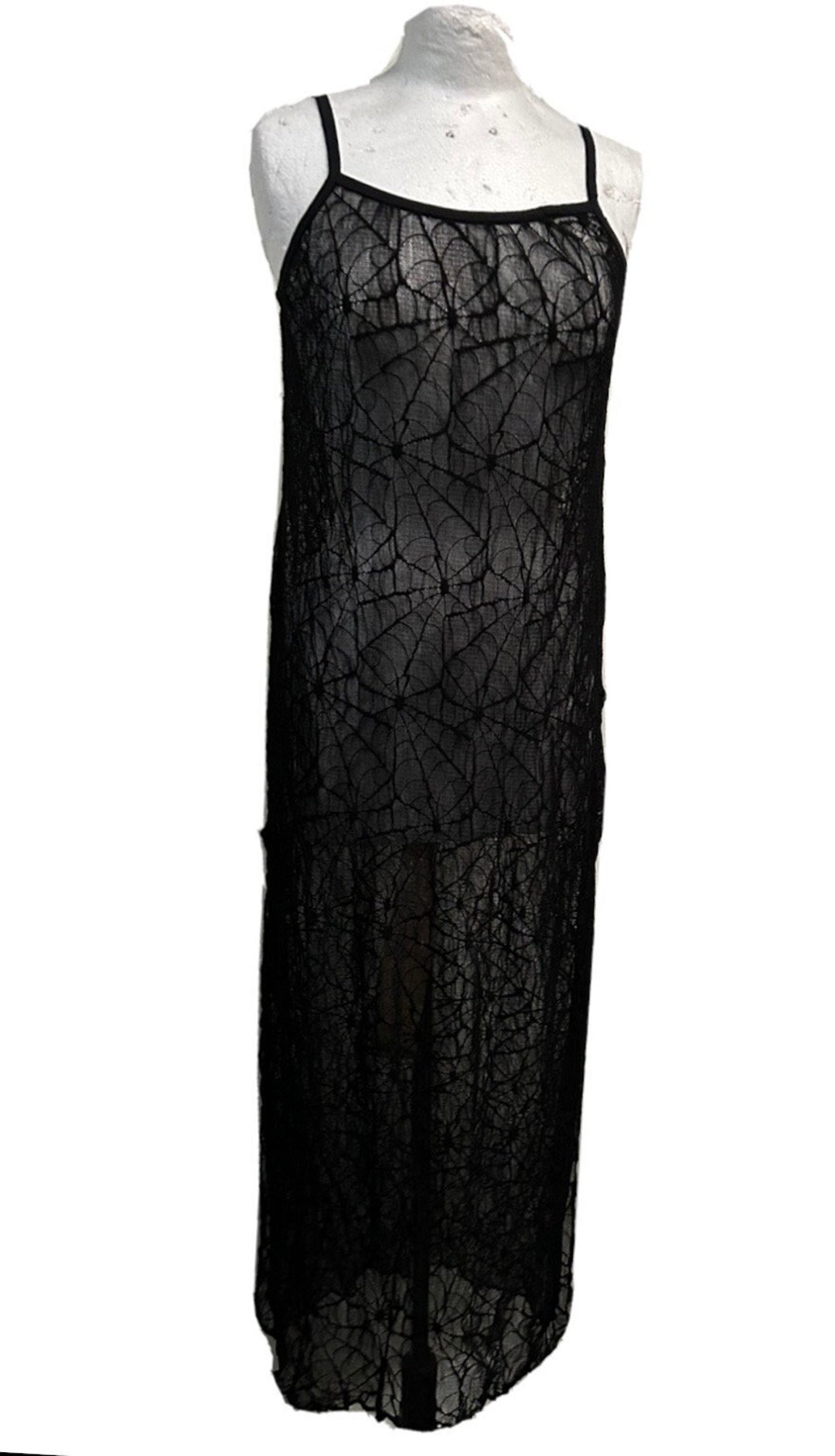 Dress by Vintage Raven Halloween Cobweb See Through Strappy Dress
