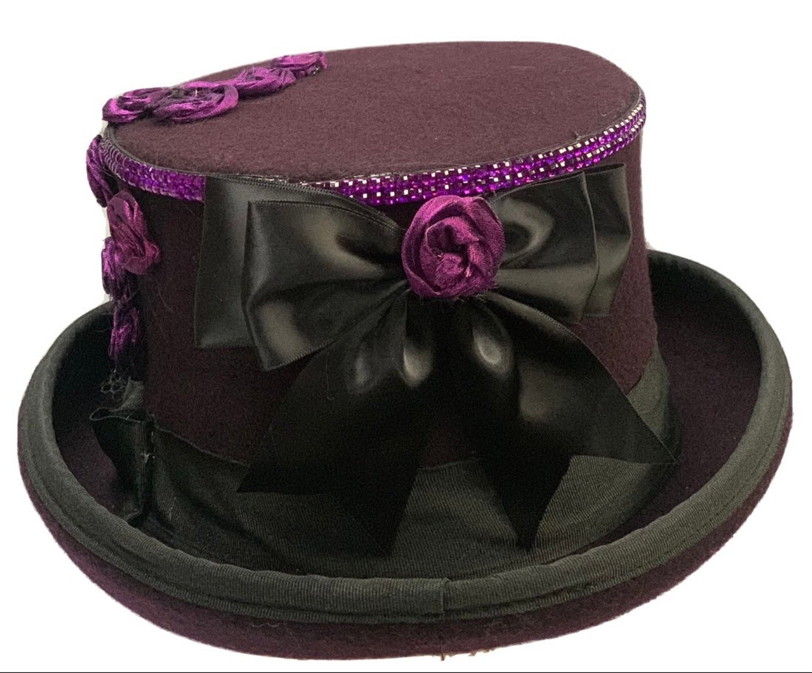 Purple Victorian gothic purple wooden top hat size 59 cm Etsy