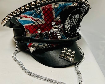 Sombrero de capitán negro steampunk / gótico / punk burnman festival hat SDL cuervo