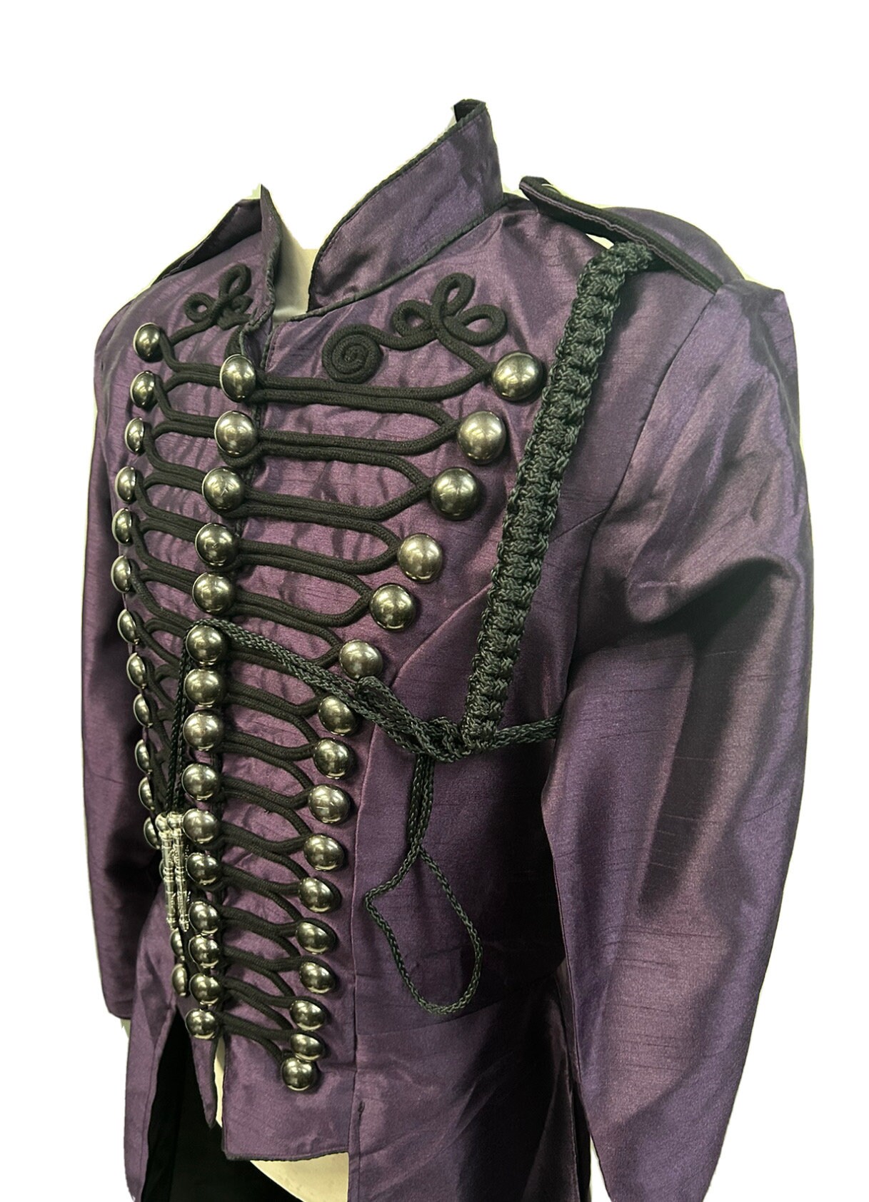 Sergeant pepper Jacket Steampunk RavenSDL Black military style long jacket one size available in two colours purple Black