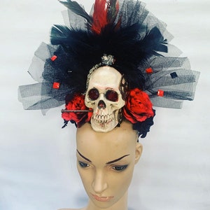Headwear Head dress festival SteAmpunk Gothic Dramatic Headgear WIth SKull Cosplay Festival dress up Halloween
