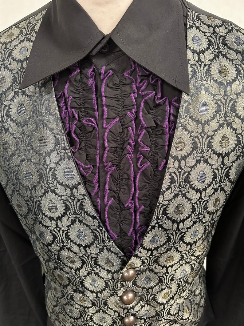 Steampunk Jacket Pirate shirt, Vintage Raven Clothing Gothic Victorian Vintage Period Edwardian ensemble image 9