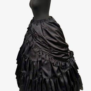 Women’s Steampunk Victorian Gothic black full long Skirt