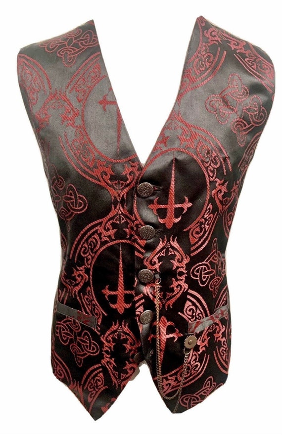 Vintage Raven Brocade Vest - Gothic Steampunk Waistcoat - Etsy