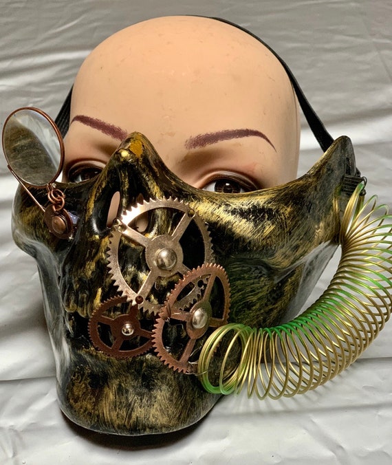 Steampunk Mask Cosplay Madmax With Cogs Etsy