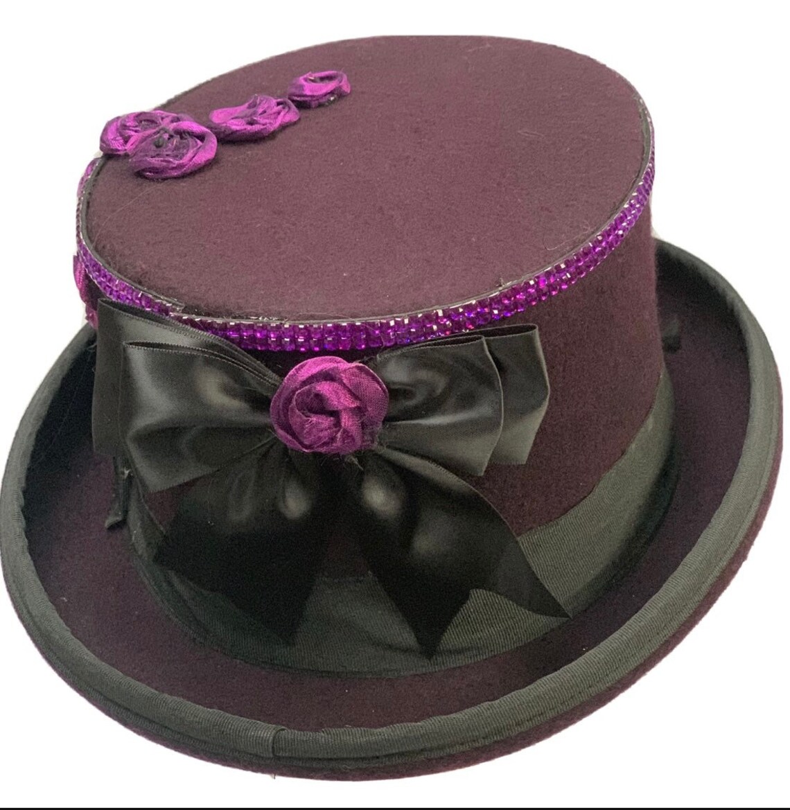 Purple Victorian gothic purple wooden top hat size 59 cm Etsy