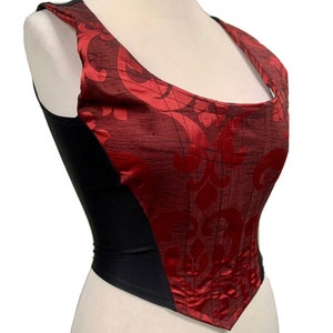 Steampunk Raven Deadstock gothic vintage corset red top size Uk 10/12