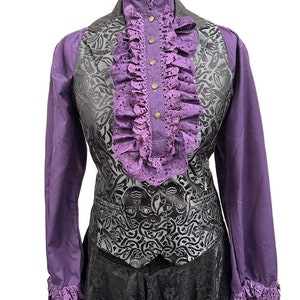 Steampunk gothic vintage Medusa brocade waistcoat and blouse set SM