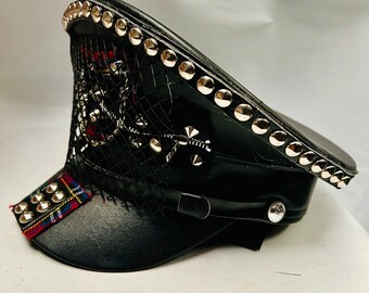 Black Captain Hat Steampunk / Gothic / Punk Burningman