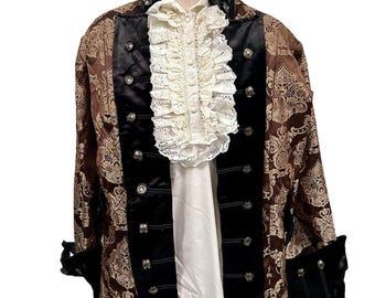 Renaissance Medieval Elizabethan Revolutionary Steampunk gothic jacket and shirt  vintage style pirate jacket outfit