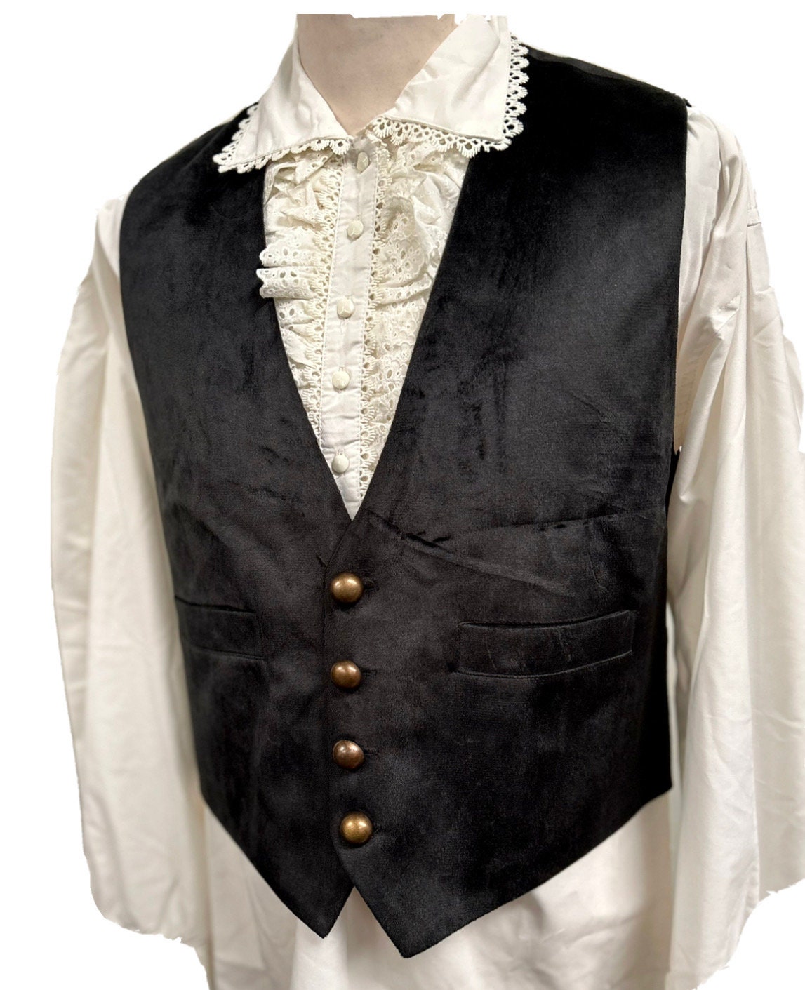 Gilet Da Uomo Vittoriano Steampunk Gotico - Rosso - X-Large - Foto 8