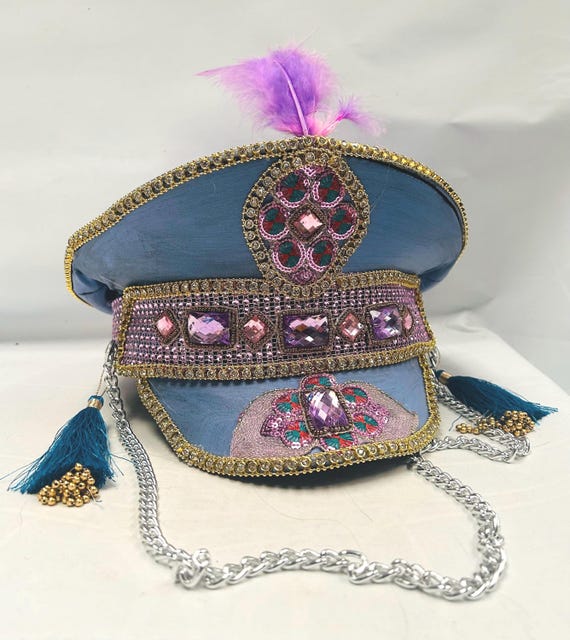 Captain Hat Blue/lilac Gold Captain Hat Burningman/ Festival  display picture 1