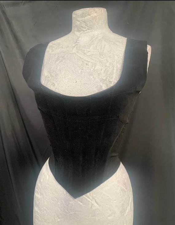 Corset women’s  black Corset vintage  Gothic corset Steampunk corset  Clothing - Black Velvet designed by Raven gothic clothing