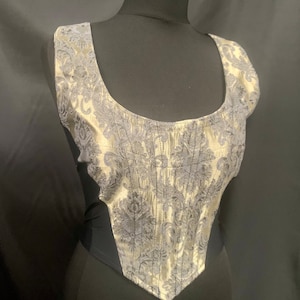 Steampunk gothic Brocade vintage Vivian Westwood style corset top size M Uk 12 boned for shape