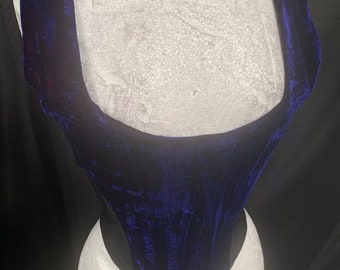 Corset Raven vintage lush two toned velvet corset busk top size Uk 12 Deadstock