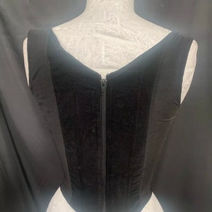 Vintage svart sammetskorsetttopp – Gotiska steampunkkläder bild 3