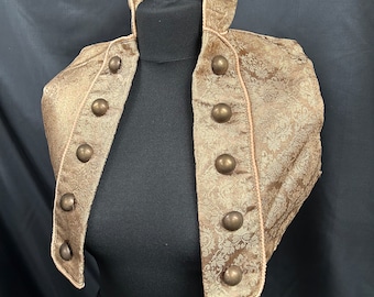 Bolero women’s sleeveless Steampunk top  ladies bolero gothic Victorian gold colour  medeival period brocade bolero SM/ ML