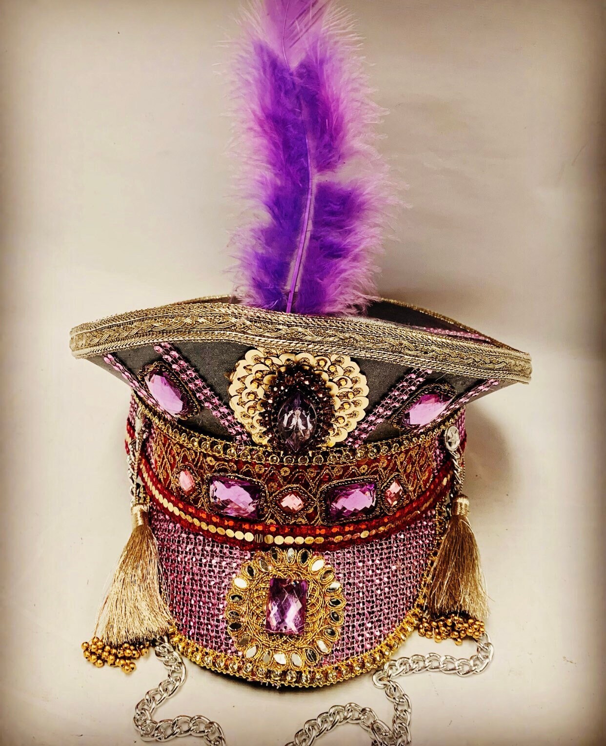Steampunk Captain\'s Cap Carnival Burning Man Rave HongLuan Steampunk Captain Hats Rhinestone Festival Caps For  main image 4