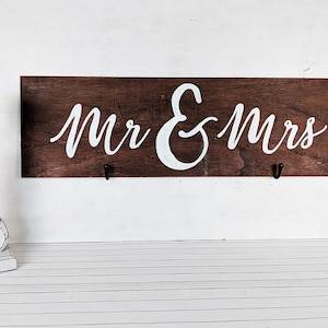 Mr and Mrs Wedding Wood Sign | Bride and Groom Wood Sign | Farmhouse Wedding Decor | Rustic Wedding Decor