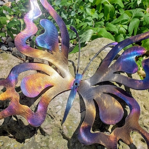Beautiful Torch-Colored Metal Butterfly  Wall  & Garden Decor    Butterfly Sculptures    Exterior Art! Made in USA!