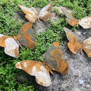 Set of Mini Rusty Metal Butterflies ***Made in USA***