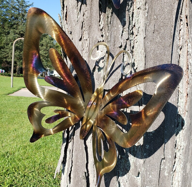 Metal Art Butterfly Wall Decor Butterfly Sculpture Exterior Etsy