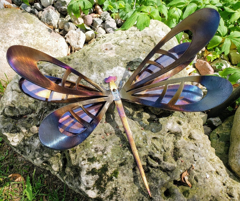 Pair of 13w Metal Art Dragonflies Wall Decor Dragonfly Etsy
