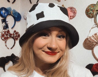 Cow Print Reversible Bucket Hat