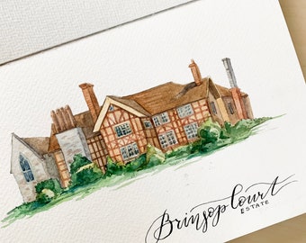 Personalised House Watercolour Illustration